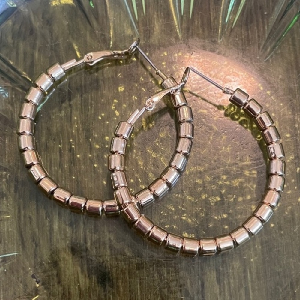 Gold Bead Hoops